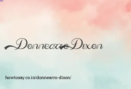 Donnearro Dixon