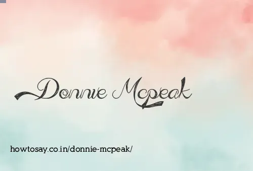 Donnie Mcpeak