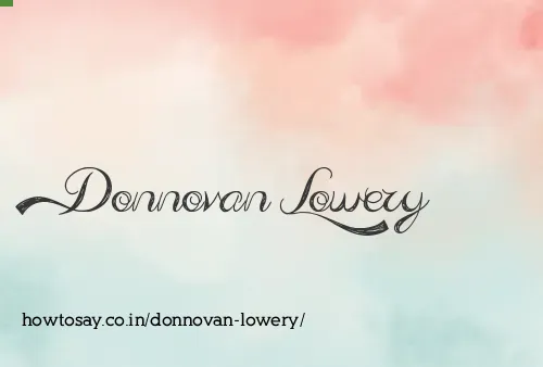 Donnovan Lowery