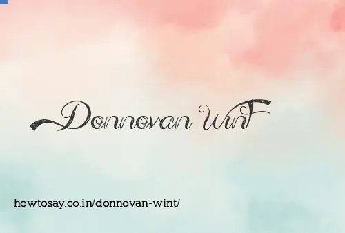 Donnovan Wint