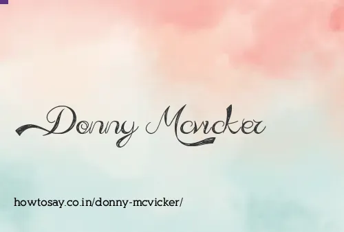 Donny Mcvicker