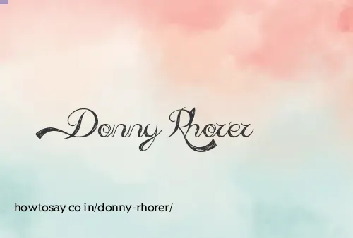 Donny Rhorer