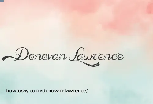 Donovan Lawrence