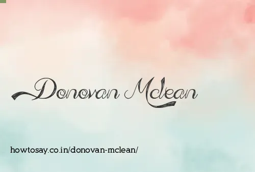 Donovan Mclean