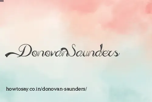 Donovan Saunders