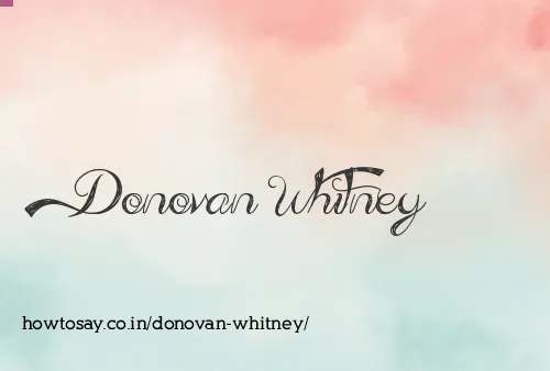Donovan Whitney