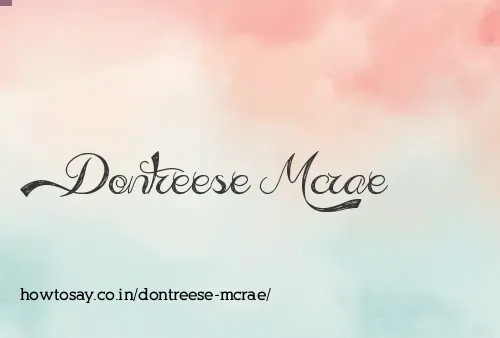 Dontreese Mcrae