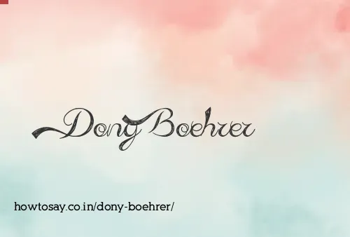 Dony Boehrer