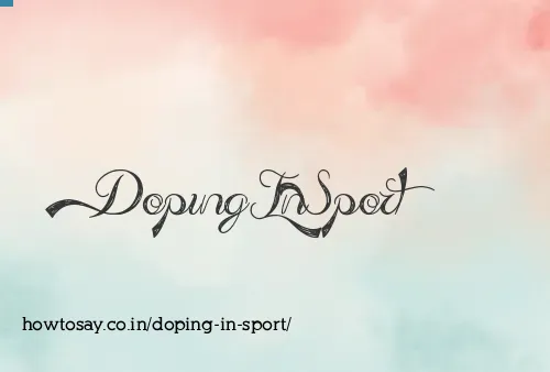 Doping In Sport
