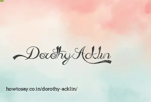 Dorothy Acklin