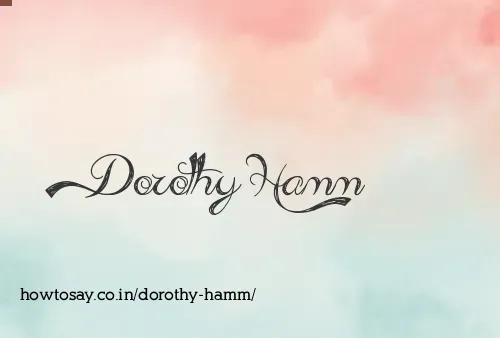 Dorothy Hamm