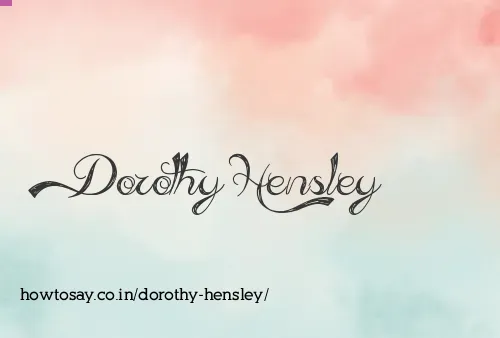 Dorothy Hensley