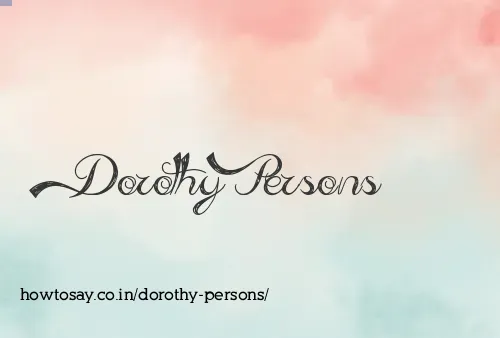 Dorothy Persons