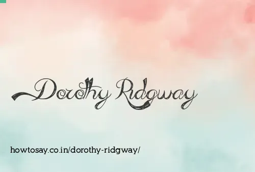 Dorothy Ridgway