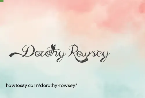 Dorothy Rowsey