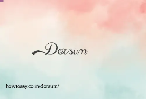 Dorsum