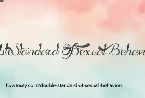 Double Standard Of Sexual Behavior