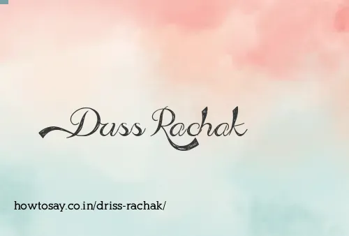 Driss Rachak