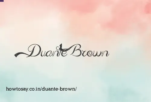 Duante Brown