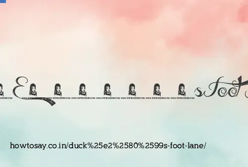 Duck’s Foot Lane