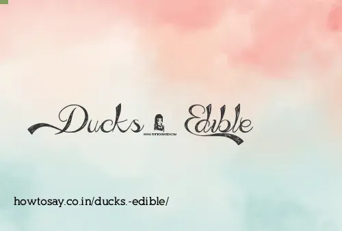 Ducks. Edible