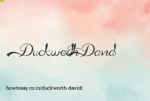 Duckworth David