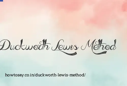 Duckworth Lewis Method