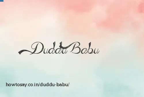 Duddu Babu