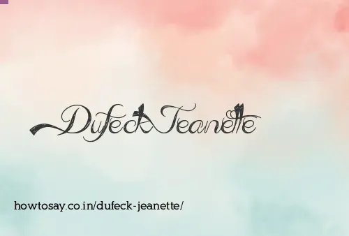 Dufeck Jeanette