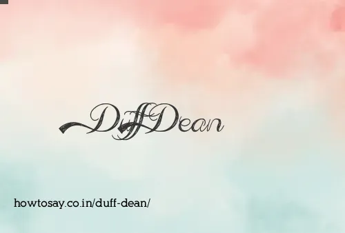 Duff Dean