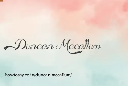 Duncan Mccallum
