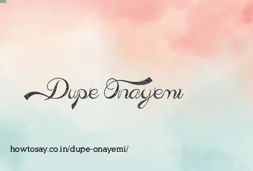 Dupe Onayemi