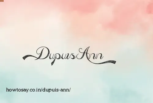 Dupuis Ann