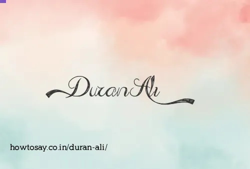 Duran Ali