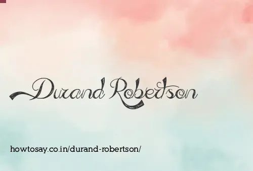 Durand Robertson