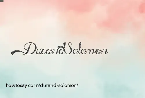 Durand Solomon