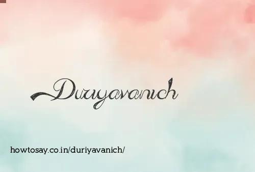 Duriyavanich