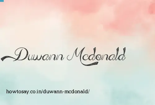 Duwann Mcdonald