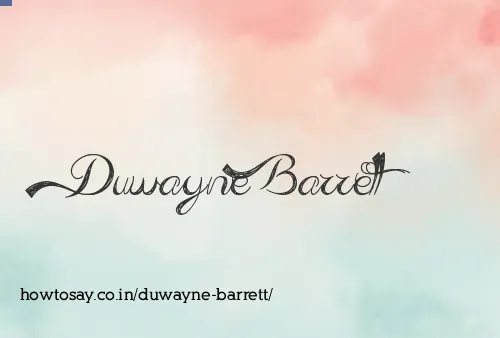 Duwayne Barrett