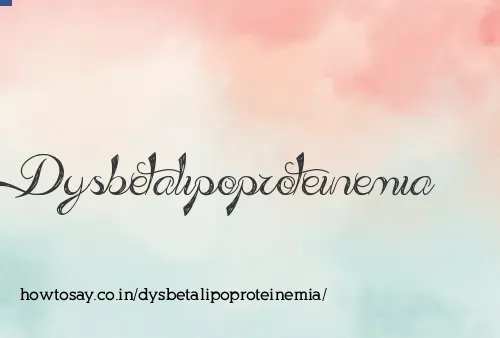Dysbetalipoproteinemia