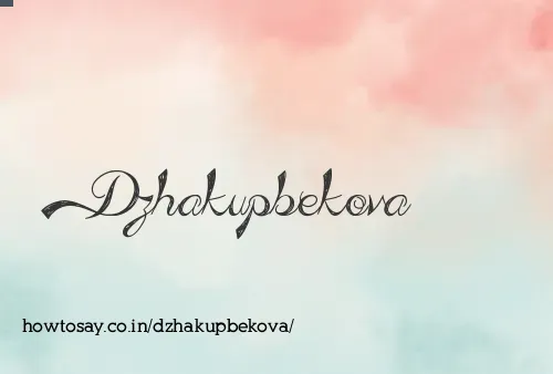 Dzhakupbekova
