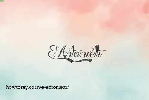 E Antonietti