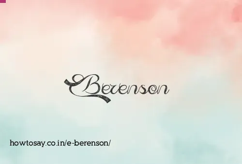 E Berenson
