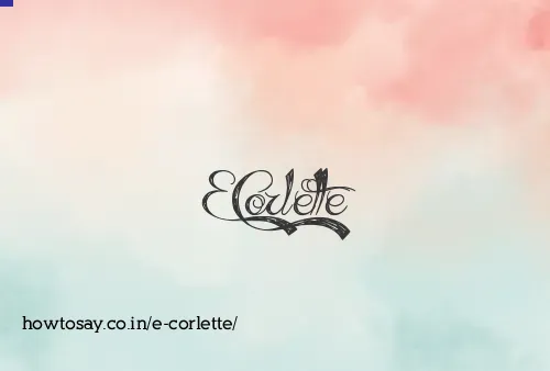 E Corlette