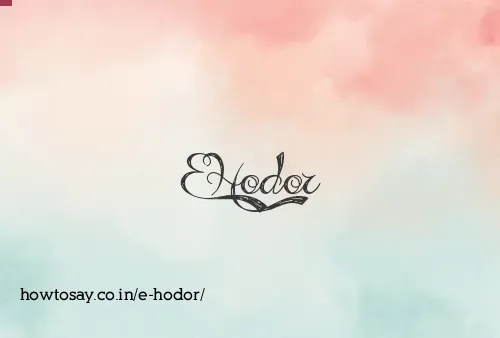 E Hodor