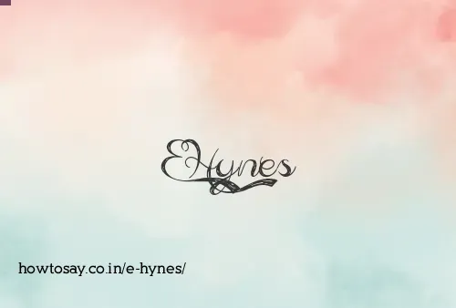 E Hynes