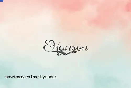 E Hynson