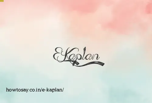 E Kaplan
