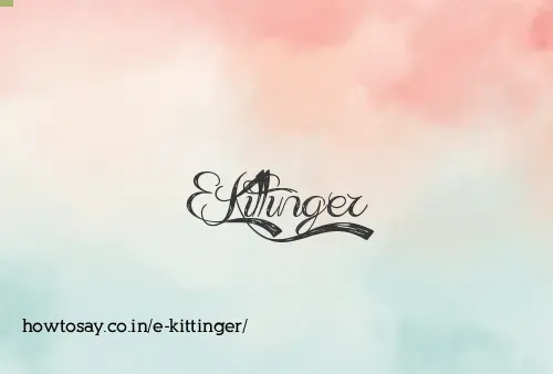 E Kittinger