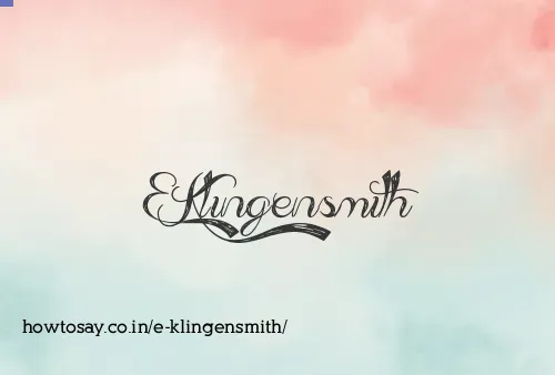 E Klingensmith